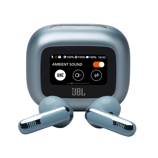 JBL Live Flex 3 - Blue - True wireless noise-cancelling open-stick earbuds - Hero